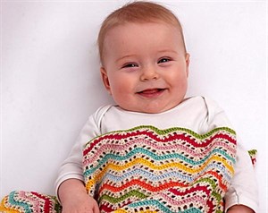 H�klet babyt�ppe i zigzag